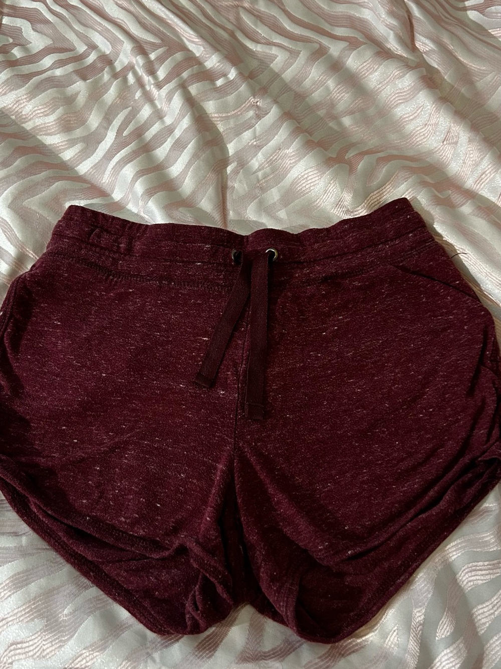 Athletic Works Maroon Drawstring Athletic Shorts